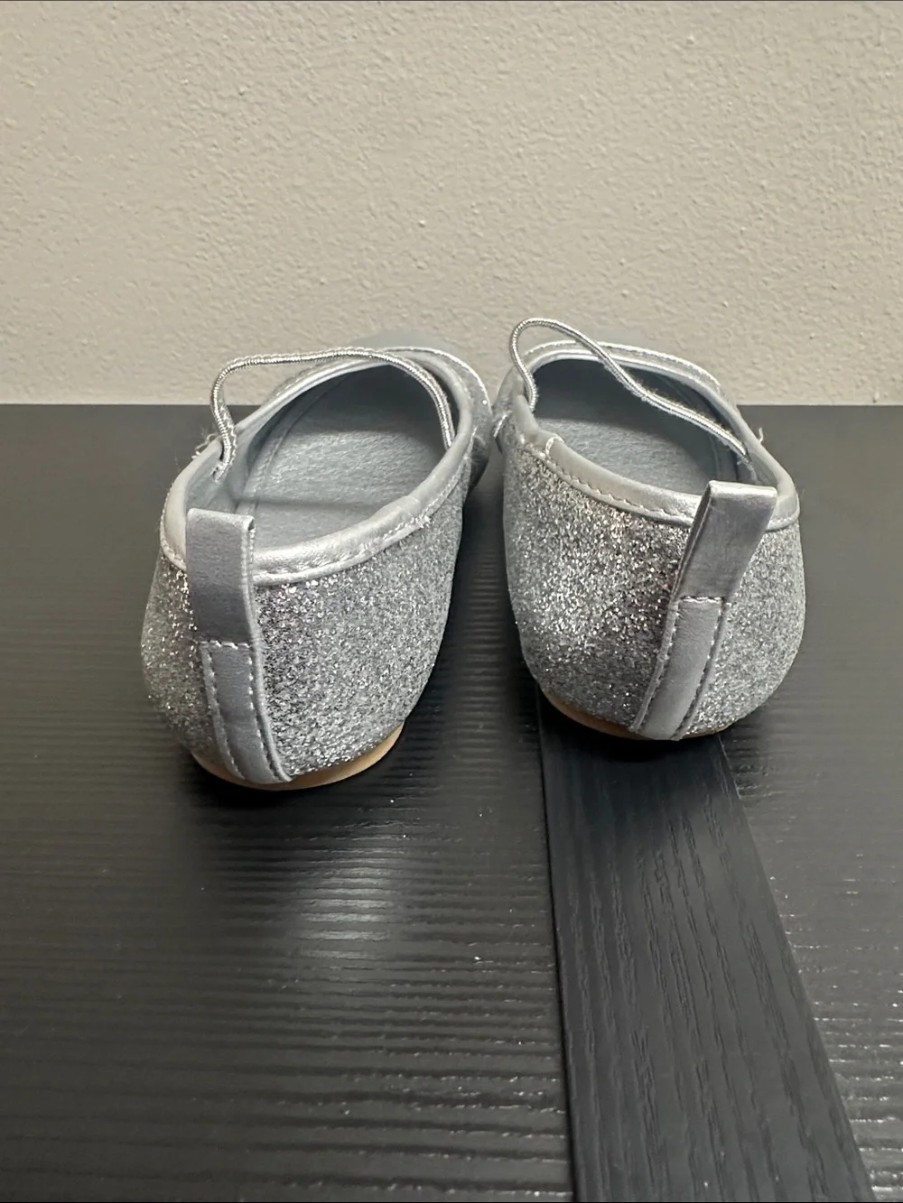 Girls Disney Silver Glitter Mary Jane Kids Shoes SZ 13